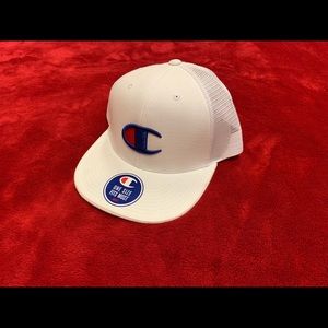 White champion snap back